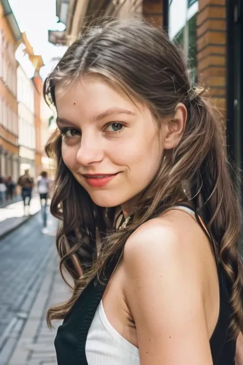 <lora:TinyTove:0.8>, picture of a young woman, pigtails, cowboy shot, wearing a summer dress, in a crowded stockholm street, natural light, RAW photo, subject, 8k uhd, dslr, soft lighting, high quality, film grain, Fujifilm XT3