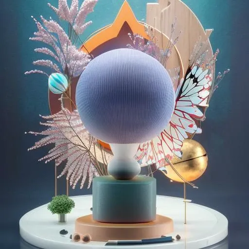 (best quality, masterpiece, absurdres, 3d:1.2), surreal, detailed background, particles, Unreal Engine, no humans,
artwork of 3D geometry, dailyRender, still life, 3d geometry, 3d model, by Eero Saarinen, sculptural style, concept design, clean, perspective, glass, flower, planet, butterfly,
<lora:LoHA-dailyRenderStyle-000018:1>