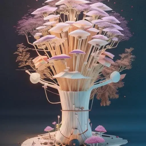 (best quality, masterpiece, absurdres, 3d:1.2), surreal, detailed background, particles, Unity 3D, no humans, glowing, 
artwork of 3D geometry, dailyRender, still life, 3d geometry, 3d model, by Thomas Heatherwick, bold style, concept design, clean, perspective, glass, flower, skull, fungus,
<lora:LoHA-dailyRenderStyle-000018:1>