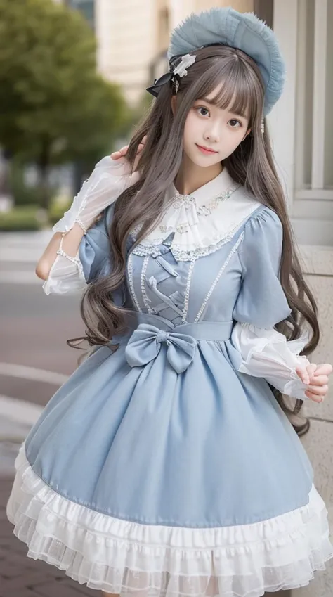 (masterpiece,best quality,highly detailed,extremely detailed CG unity 8k wallpaper,illustration,highres,absurdres,realistic,photo-realistic,RAW photo,amazingfinely detail,award winning photo,high quality, high details, hyper detailed),
1 girl, <lora:B_3A_taDress_v10:1>,((pleated skirt)),((white pantyhose)),(white gloves),(dress),(detached sleeves),(ribbon-trimmed sleeves),hair flower,(Women's small formal hat:1.25),(sweet_loli(hair ribbon:1.15),(long hair),
(Beautiful designs, extremely detailed clothing,tactile appeal),
Random hairstyle,slim legs,delicate and pretty,perfect face,beautiful detailed eyes,fair skin,real human skin,pore,(medium_breasts:1.5),