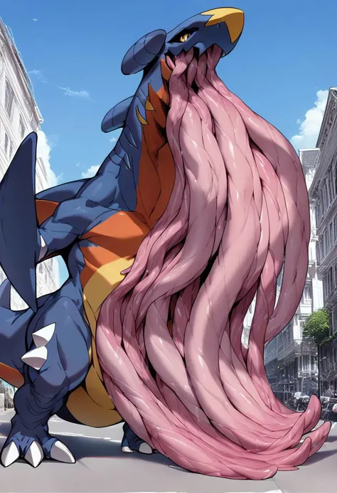 score_9, score_8_up, score_7_up, Garchomp, infinitely long tongue, (hyper tongue:1.4), ((multi tongues:1.7)), (length of tongues are three times longer than whole height:1.5), (extremely hyper tongue bigger than whole height:1.5), (multi tongue:1.5), feral, (background entirely filled with hyper long thick massive tongues:1.7)