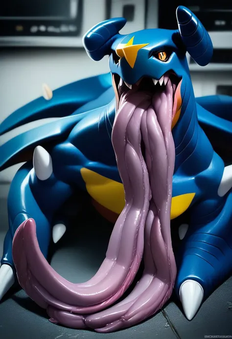 score_9, score_8_up, score_7_up, Garchomp, long tongue, hyper tongue, thick tongue, (multi tongues:1.5), feral