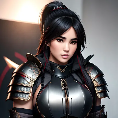an athletic handsome michellerabit in a hoodie styled like (samurai armor:1.05), techwear, highly detailed, ultra-realistic, studio lighting, art station, octane render,