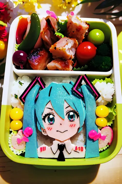 <lora:kyaraben:1.0> kyaraben, 1girl, hatsune miku