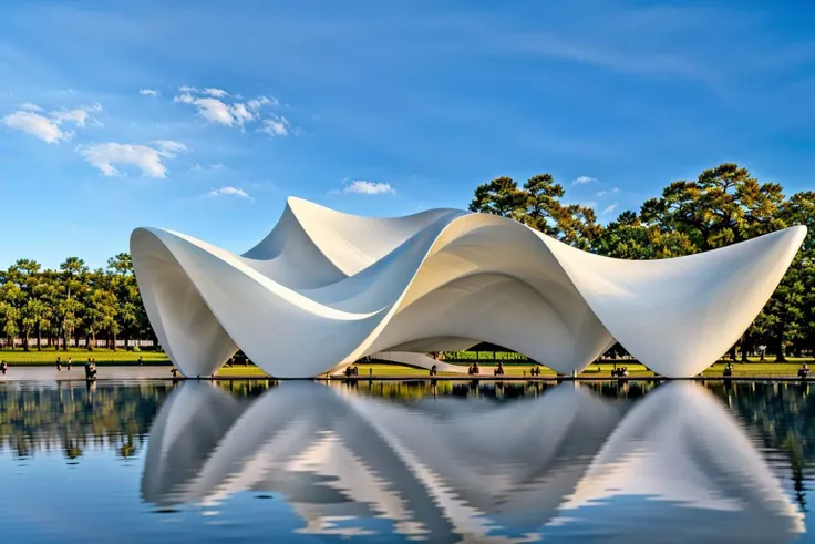 <lora:YQ_CrvPavilion:0.7:lbw=1,0,0,0,0,1,1,1,1,1,1,1,1,1,1,1,1>,crvpavilion,<lora:zaha:0.5>,zaha,lotus, (masterpiece, best quality, high quality, highres, ultra-detailed),
