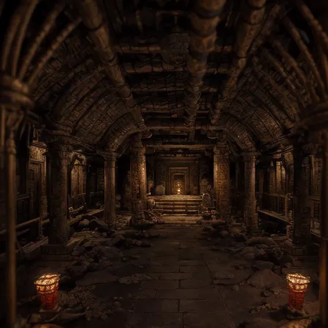 (masterpiece:1.2), (best quality,:1.2), 8k, HDR, ultra detailed, ((photorealistic)), professional light, cinematic lighting, fashion photography, ambient lighting, <lora:detail_slider_v4:3>, an evil underground temple, FanUn, <lora:FantasyUnderground-10:1>, epiCPhoto,