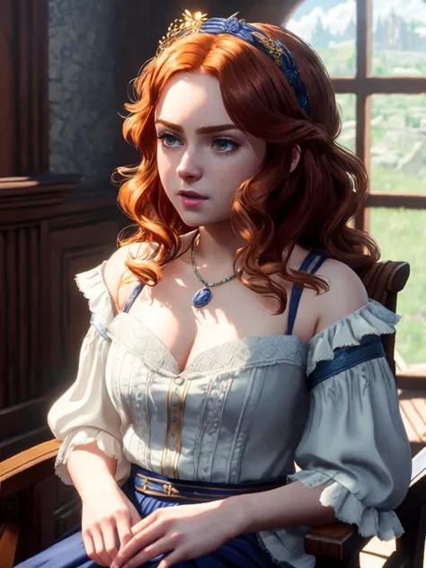 (CherryNobodySD15:1.0) upsweep updo Intricately detailed Full body, portrait painting, of (seductive royal blue female), clothed, sitting, on chair, in luxurious fantasy castle, small breasts, pretty face, white lace lingerie, sexy, shallow depth of field, cinematic lighting, (highly detailed:1.2), Game of Thrones hogwarts student, HDR, 8k resolution Style-HogLegacy Style-Renaissance (skinny:1.2)