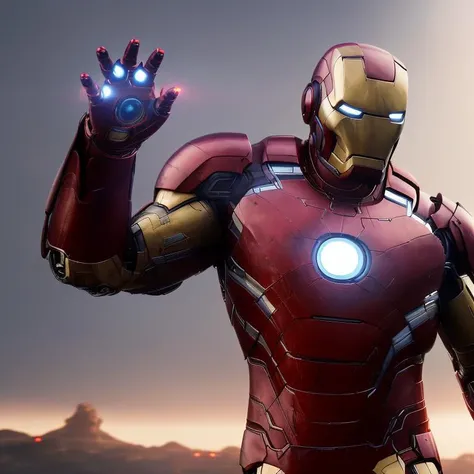 robert downey jr as ironman <lora:redshift:1.444> (redshift style:1.111), realistic photo. high detail 4k hd lighting render unreal engine 5 quality wallpaper with ray traced shadows volumetric dramatic ambient light dark cinematic movie still from the film ghost in shell 2001: a space odyssey by george lucas on artstation and mike winkelmann style