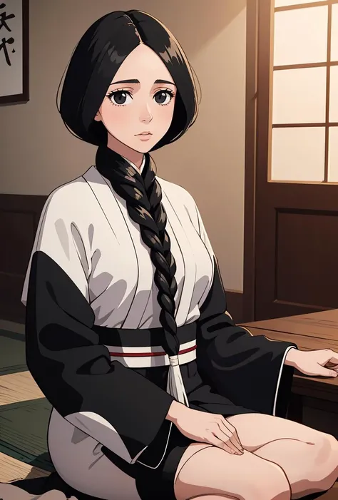 (masterpiece, best quality), 1girl, <lora:unohana_retsu_v1:0.8> unohana retsu, black hair, single braid, black eyes