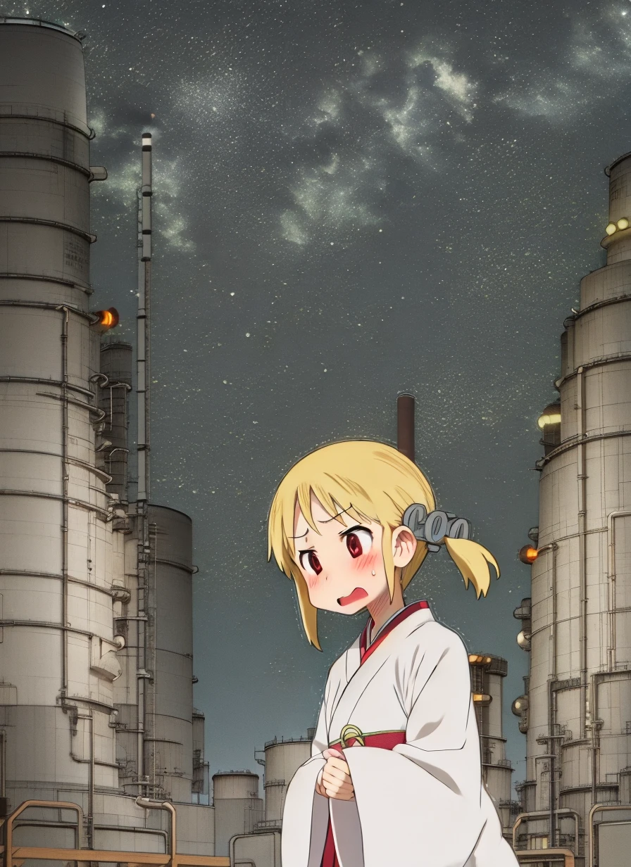 1girl, solo, embarassed, wearing hanfu, at (nuclear powerplant:1.2), night, <lora:st_nichijouStyleLora_v10:1> ncjstyle, ncjop, ncjzzz, ncjed, nnkey