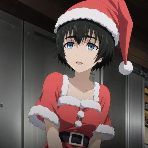 <lora:MayuriShiina002:0.7>,<lora:add_detail:1>,<lora:boldline:-0.8>,<lora:noline:0.3>,
Mayurizero,1girl,black hair,
santa costume,