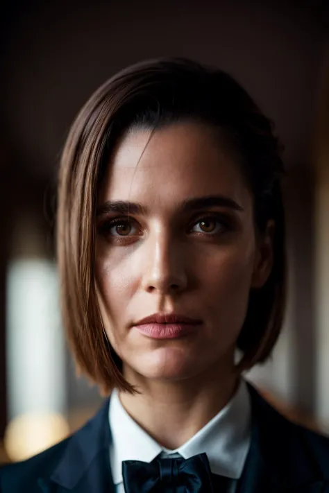 A stunning intricate full color portrait of erd, dressed as a hotel manager, epic character composition, by ilya kuvshinov, alessio albi, nina masic, sharp focus, natural lighting, subsurface scattering, f2, 35mm,<lora:EleonoraRomandini-RealVision-V1.0:1>