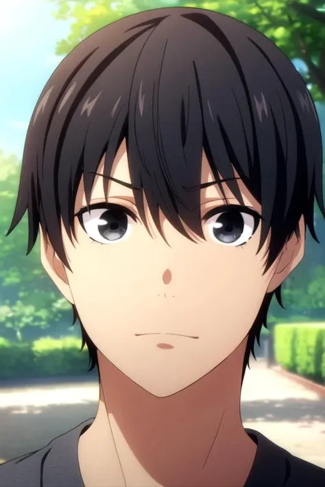 masterpiece, best quality, photorealistic, 1boy, solo, male focus, looking at viewer, , depth of field, , , <lora:amatsuyu_kisaragi:0.66>, amatsuyu_kisaragi, black hair, black eyes