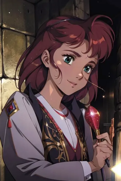 Princess Eilonwy, (masterpiece:1.1), (best quality:1.1), 1girl, Real light and shadow, anime face, 4k, 8k, wallpaper,epic, detail texture, fam, red hair, (green eyes:1.5) ((((red hair:1.35 colored inner hair,ear breathing)))), short hair, (((green_eyes:1.3))),intricate eyes,beautiful detailed eyes,symmetrical eyes,big eyes:1.5,(((lustrous skin:1.5,bright skin: 1.5,skin tanned,shiny skin,very shiny skin,shiny body,plastic glitter skin,exaggerated shiny skin,illuminated skin))),(detailed body,(detailed face)), cute, (((medieval man clothes,adventurer man clothing,winter coat,unbuttoned shirt))),(((intricate outfit,intricate clothes,embroidered outfit,ornate outfit,embroidered clothes,ornate clothes))), (dynamic pose:1.0),happy,smile,(centered,scale to fit dimensions,Rule of thirds), (ultra detailed,extremely detailed),(photorealistic artwork:1.37),(extremely detailed CG unity 8k wallpaper),(((vibrant colors,vibrant theme))),(intricate),(masterpiece),(best quality),