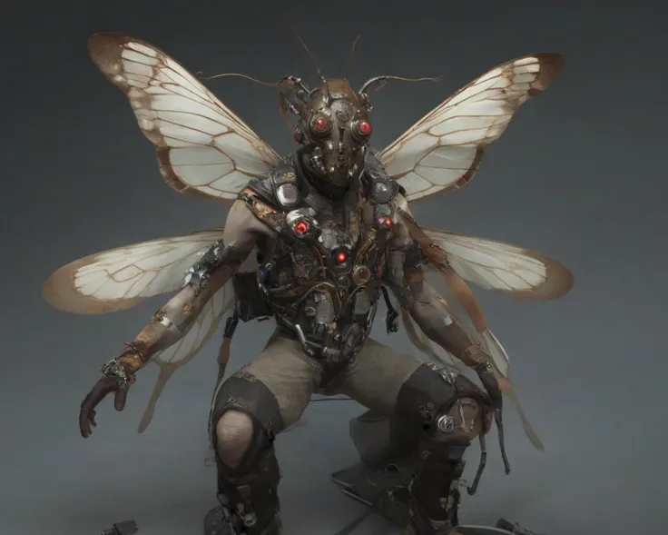 cyborg moth man, atompunk