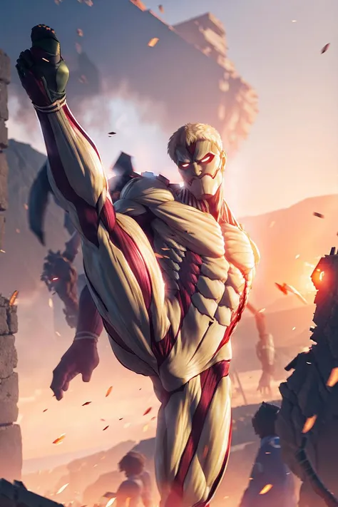 <lora:I balance:1> standing split, <lora:AttackTitan-10:1>1 boy, armored_titan