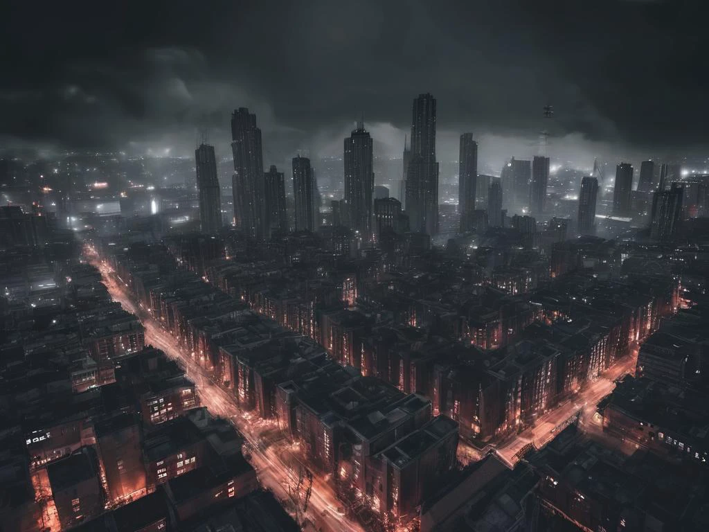 landscape photograph of a menacing evil city