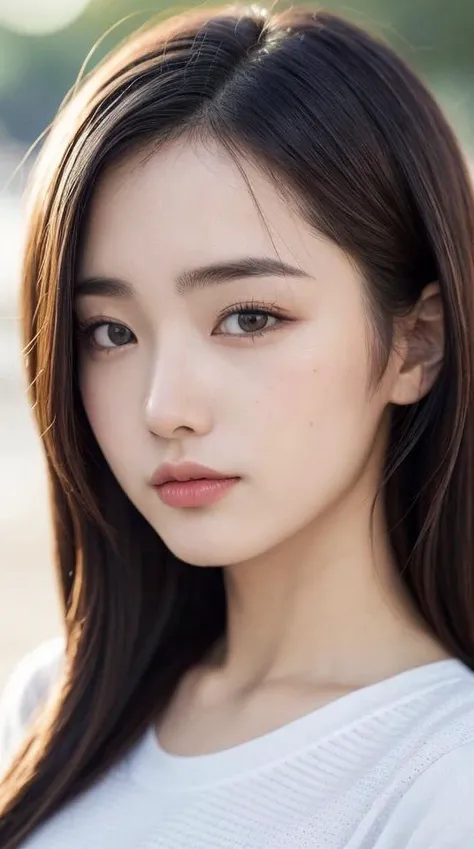 low quality, SD, amature photo,, face close-up, slender, finely detailed face, shy, beautiful details eyes, 19years old korean, pretty, (best quality real texture skin:1.4),
t-shirts, wind,