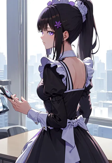best quality, masterpiece, highres, solo, (sumire_bluearchive:1.10), (maid:1.40), (long maid dress:1.15), 13 <lora:sumire_bluearchive:0.80>