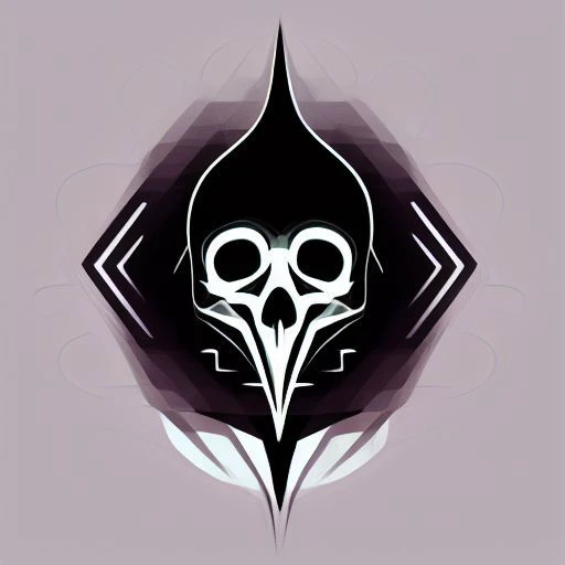 geometric digital painting, the logo is geometric with skull