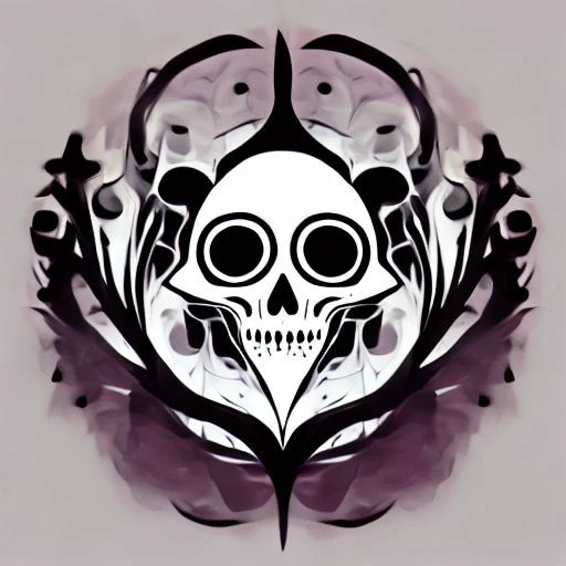 abstract flowers and skulls