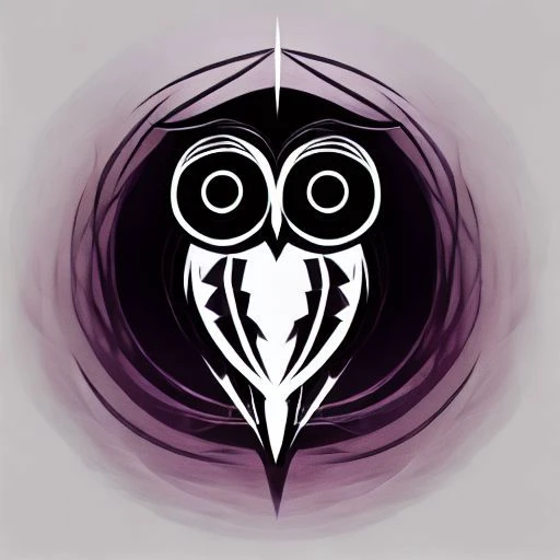 geometric digital painting, the logo is geometric and 3d, owl and flowers