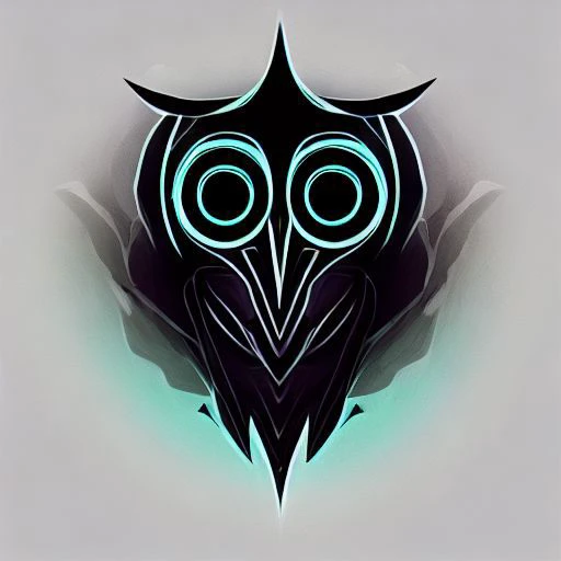 geometric digital painting, the logo is geometric and 3d, owl