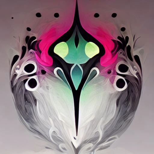 Hummingbird mage, abstract tree of lufe, duality, pink green neon