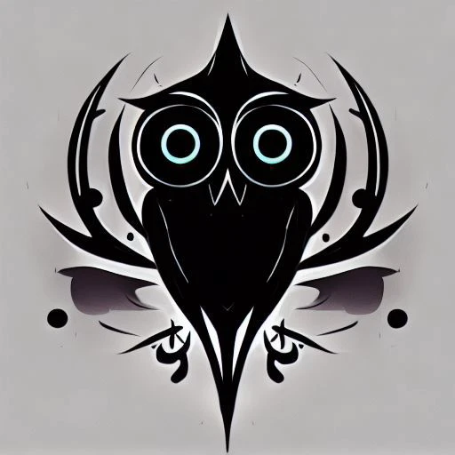 geometric digital painting, the logo is geometric and 3d, owl
