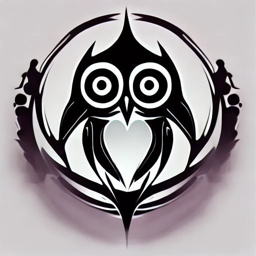 geometric digital painting, the logo is geometric and 3d, owl