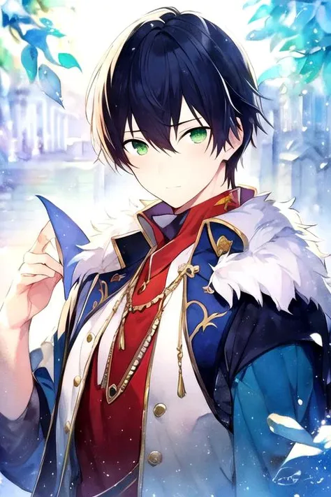 masterpiece, best quality, movie still, 1boy, solo, male focus, looking at viewer, , depth of field, (watercolor illustration, soft pastel colors:1.1), realistic, <lora:tsuneo_suzukawa:0.74>, tsuneo_suzukawa, black hair, green eyes, dracula costume, superhero fiction,