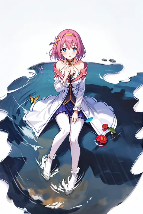 [(white background:1.5)::5], (bottle bottom:0.9), 1 girl, mid shot, full body, butterflies, floating petal, stone fragment, beautiful detailed water, cloud, sun, dusk, sunset, beautiful detailed cloud,ocean, sea waves, water splashes,  <lora:Tedeza Rize:0.5> <lora:Kusano Yui:0.5>