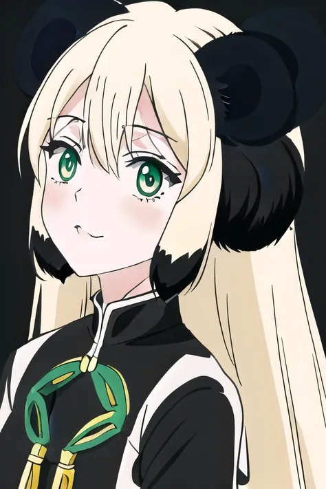 <lora:MeiMei_v10:0.6> mei-mei, black animal ears, blonde, panda-girl, green eyes
white background, simple background,, 8k, masterpiece, absurdres, anime, screencap,