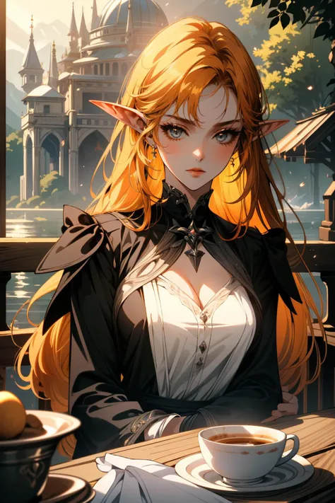 ((ultra detailed, masterpiece, absurdres))
 <lora:LAMC:0.8>
LAMC, 1girl, long hair, orange hair, pointy ears, cafe terrace, morning, peaceful and serene with soft morning sunlight