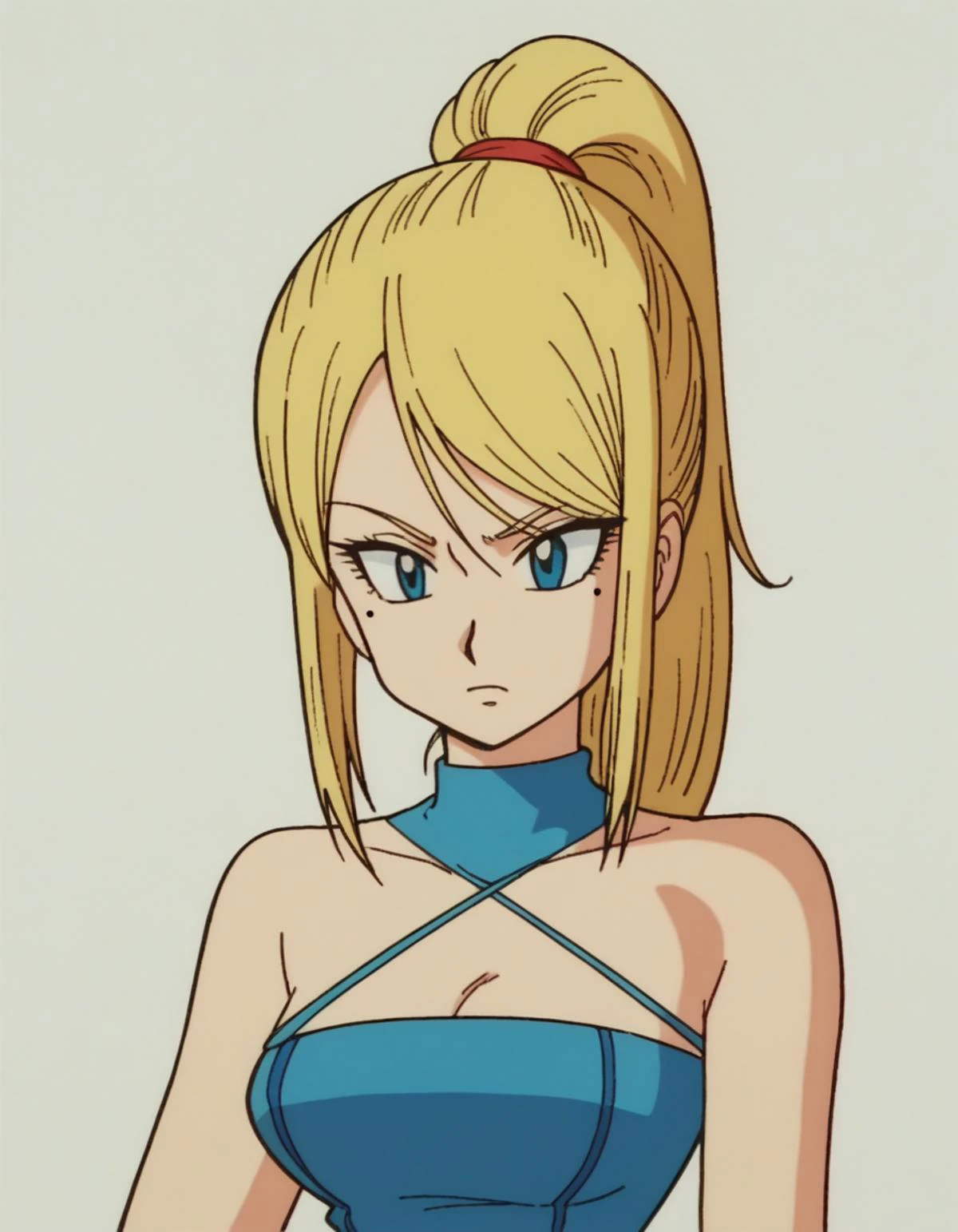 zPDXL, score_9, score_8_up, score_7_up, source_anime, 8k, absurdres, 1980s \(style\), retro artstyle, anime coloring,
<lora:EarlyAkirav1-1:0.8> drgbls1, 1girl, wearing Beaded buckskin halter top, fringed buckskin skirt, feathered headband, beaded moccasins, turquoise jewelry with intricate filigree and inlay, upper body, portrait, Samus, blonde hair, ponytail, mole under eye,