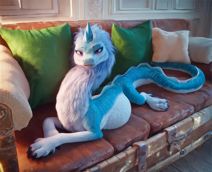 score_9,score_8_up,score_7_up,score_6_up,score_5_up,score_4_up,source_furry,
female dragon sisu rald with detailed blue fur,seductive,undressing,lingerie,big belly,
detailed purple eyes,black nipples,thick tail,photorealism,feral,lying on sofa,
ubsurface scattering,<lora:sisu_PDXL_1024:0.8>,zPDXL,on front,<lora:StS_detail_slider_v1:0.7>,
