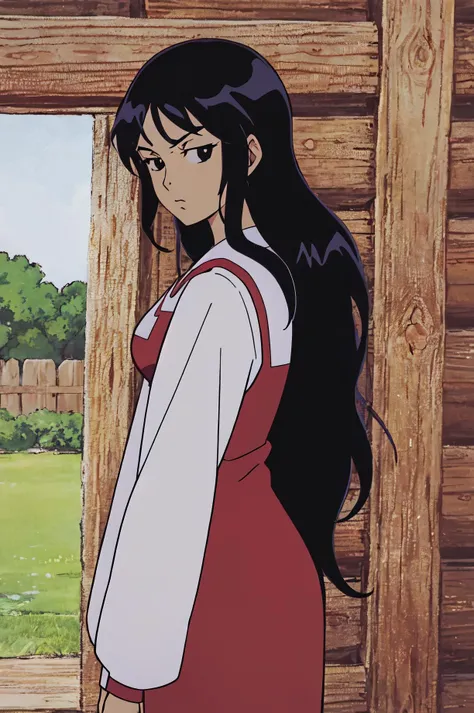 (anime), (illustration), cartoon, detailed, hudc, 1girl, long hair, black hair, solo, black eyes <lora:xudc10ep15n:0.55>
red dress, long sleeves,