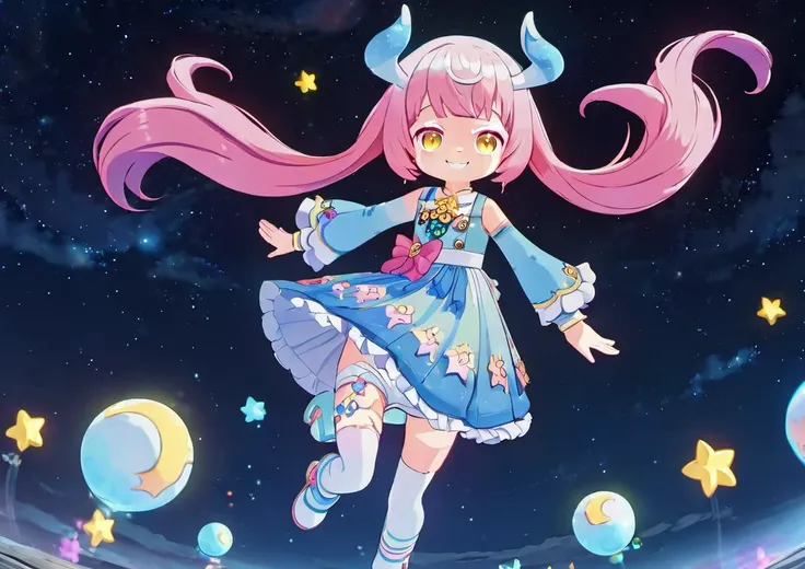(masterpiece), (best quality),( detailed background, best lighting), ultra-detailed, highly detailed, (((blush))), shy, solo, (happy), (smile), full body, yellow eyes, ((very long hair))), (((floating hair))), perfect hands, 1girl, mels, ((pink hair)), rounded ears, stubby tail, floating in mid-air, (reflect:1.3),((bioluminescent dress)), glowing dress, night time, dark background, low-key, (giant moon), (shooting stars), Meteor shower,
<lora:0_GI_Mels_All_In_One_00_00_002:0.8> <lora:add_detail:0.8>
