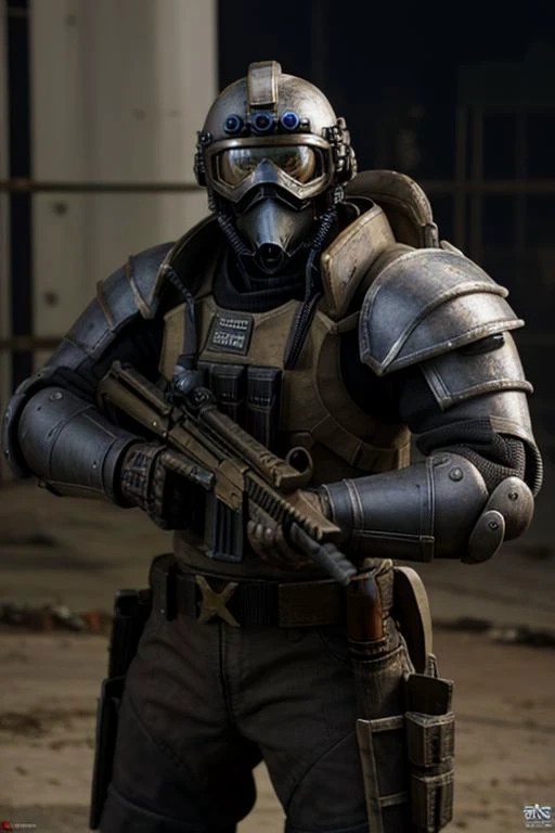 a man in plate armor made from a black non reflective metal, wearing a helmet and (gas mask) and firing an (assault rifle), ((black armor)), holding weapon
masterpiece, best quality, ((adult)), extremely detailed face, perfect lighting, 1boy, solo, photorealistic, hi res, hyperdetailed, ultrarealistic, ((cowboy shot)), ((action pose)),
male, powersuit,1boy, solo, no face, (helmet), knight, , armor, assault rifle, helghast, , cyberg1gerng, ruanyi0300,armor,assault rifle,belt,gloves,goggles,holding weapon,m4 carbine,mecha,robot,holding gun,