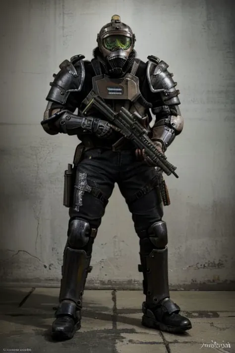 a man in plate armor made from a black non reflective metal, wearing a helmet and (gas mask) and firing an (assault rifle), ((black armor)), holding weapon
masterpiece, best quality, ((adult)), extremely detailed face, perfect lighting, 1boy, solo, photorealistic, hi res, hyperdetailed, ultrarealistic, ((cowboy shot)), ((action pose)),
male, powersuit,1boy, solo, no face, (helmet), knight, , armor, assault rifle, ruanyi0300,armor,assault rifle,belt,gloves,goggles,holding weapon,m4 carbine,mecha,robot,holding gun,