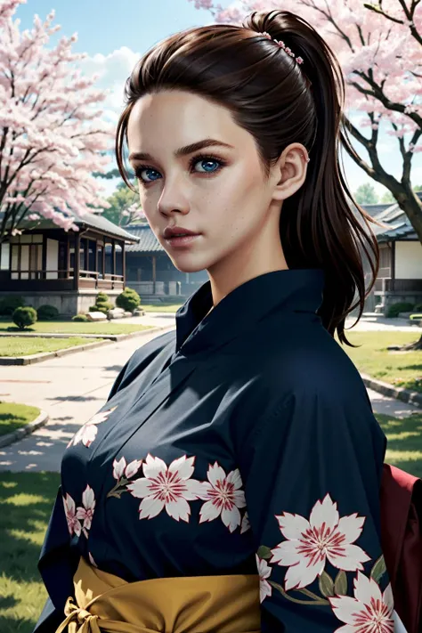 ((masterpiece, best quality))
<lora:QuantumBeth:0.8>
QuantumBeth, 1girl, solo, brown hair, blue eyes, yukata, japan, cherry blossoms, hair ornament