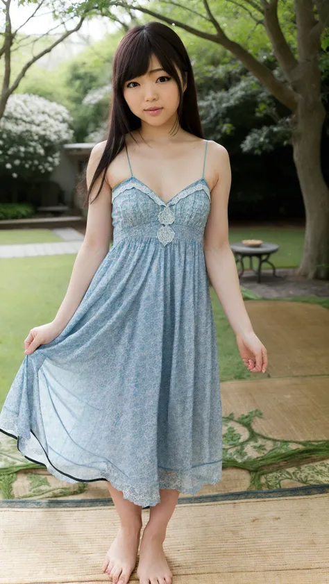 (ShinoAoi), (woman),
In this intimate everyday moment, our model is outdoors, enjoying a quiet morning in her backyard. She wears an (intricate patterned flowy sundress:1.2), the gentle breeze causing the fabric to sway delicately around her. With a cup of steaming tea in hand, she stands barefoot on the grass, appreciating the beauty of nature around her. The soft morning light paints a warm glow on her face, evoking a sense of tranquility and connection with the natural world. This serene moment captures the simplicity and joy of embracing the present moment. good hand,4k, high-res, masterpiece, best quality, head:1.3,((Hasselblad photography)), finely detailed skin, finely detailed textures, sharp focus, (cinematic lighting), collarbone, night, soft lighting, dynamic angle, [:(detailed face:1.2):0.2]