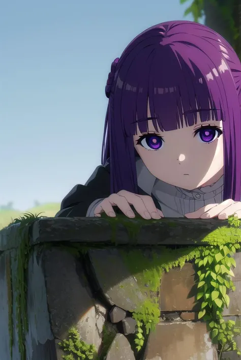 fern, <lyco:fern-lyco-nochekaiser:1>,
fern, long hair, bangs, (purple eyes:1.1), purple hair, sidelocks, blunt bangs, bright pupils, half updo,
BREAK shirt, dress, jacket, white shirt, open clothes, hood, white dress, hood down,
BREAK looking at viewer, upper body, (full body:1.2),
BREAK outdoors, sky, nature,
BREAK <lyco:GoodHands-beta2:1>, (masterpiece:1.2), best quality, high resolution, unity 8k wallpaper, (illustration:0.8), (beautiful detailed eyes:1.6), extremely detailed face, perfect lighting, extremely detailed CG, (perfect hands, perfect anatomy),