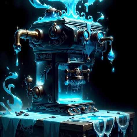 masterpiece, absurdres, extremely detailed, <lora:WorldofWater:1>, worldofwater, coffee machine, day time, volumetric lighting,