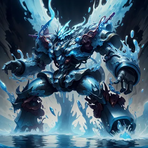 masterpiece, absurdres, extremely detailed, <lora:WorldofWater:1>, worldofwater, fullbody, battle mecha,