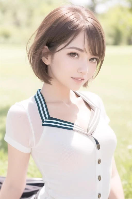 (RAW photo:1.2), ((photorealistic:1.4),(masterpiece:1.3),(best quality:1.4),ultra high res,(detailed eyes),(detailed facial features),(detailed clothes features),HDR,8k resolution, solo focus, bangs, skin tight, (shiny skin),(slender girl),dreamlike,
(extreme detailed illustration),check commentary,commentary request,scenery,no text,
(bob hair, short hair, brown hair:1.2),
VirtualGirl-Rin,
JK, schoolgirl, uniform, sailor suit, miniskirt, stockings,
1girl, full body,small breasts,
brown eyes, (no makeup, no lipstick:1.1)simple,no accessories,
happy,smile,
black collar,