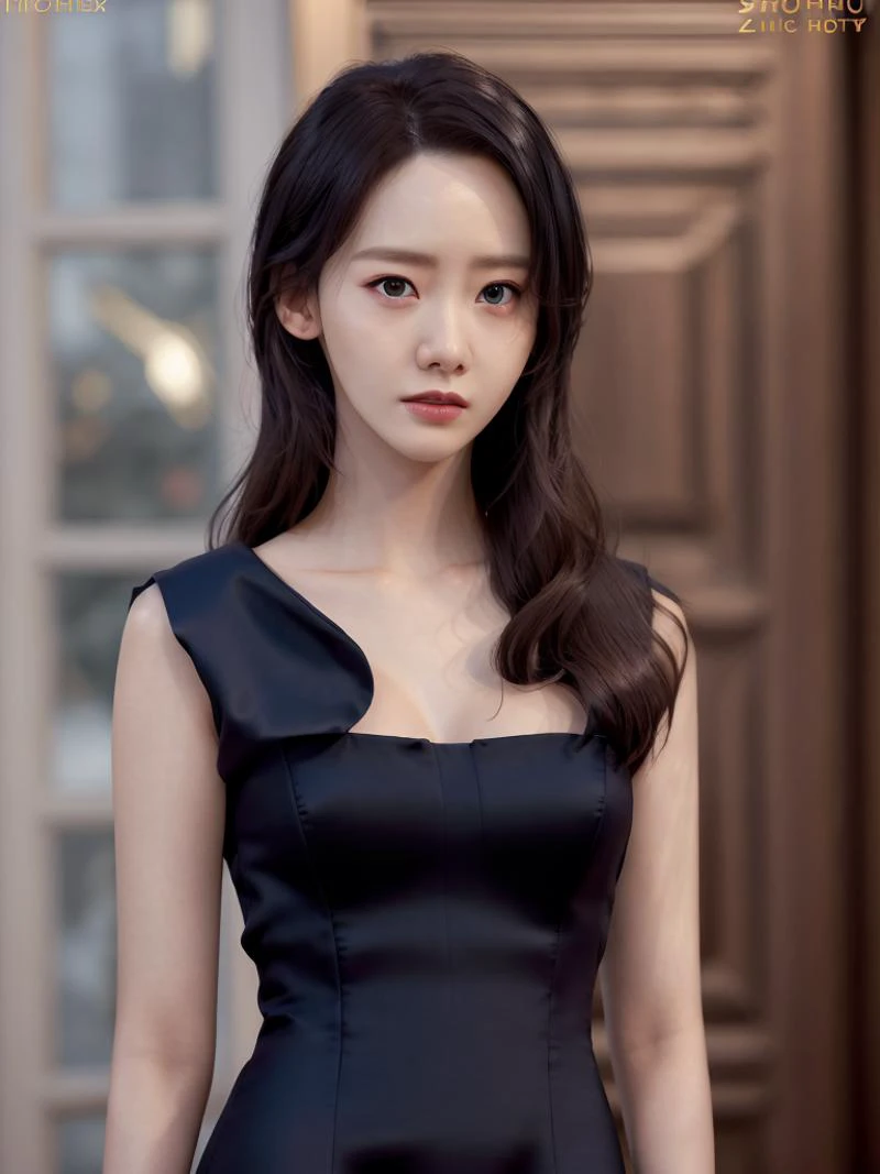 photorealistic,realistic, solo, photorealistic, best quality, ultra high res,
long straight black hair, hazel eyes, serious expression, slender figure, lace dress, sleeveless, red carpet,
beautiful, masterpiece, best quality, extremely detailed face, perfect lighting, solo,1girl,
best quality, ultra high res, photorealistic,
ultra detailed,
masterpiece, best quality,
yoona1, <lora:yoona_V10:0.9>