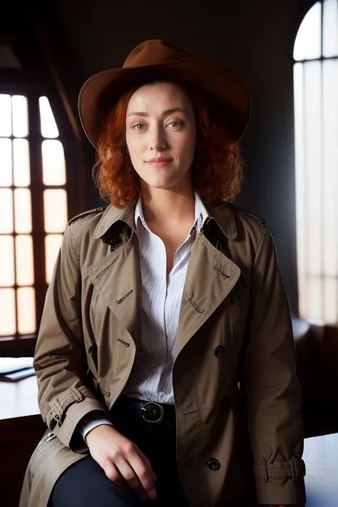 DEN_cherry_candle,
(a 1940s private investigator wearing a trench coat and rimmed hat sitting in a drab dank office at the desk using a typewriter, private investigator, 1940s:1.2),
bokeh, f1.4, 40mm, photorealistic, raw, 8k, textured skin, skin pores, intricate details <lora:epi_noiseoffset2:1>, epiCRealism <lora:ClothingAdjuster3:-1.3>
