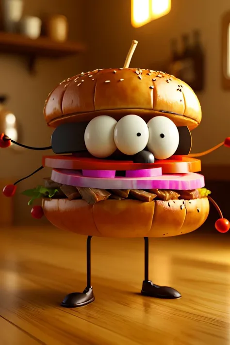 master piece,high quality,a roast beef,cartoon Character,3D,C4D,blender,<lora:ãå¡éIPãé£ç©å¤¸å¼ æäºº æç»&3D飿 ¼_v1.0:0.8>,