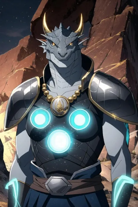 silver (dragonborn:1.25), solo, upper body, male, jewelry, closed mouth, gold eyes, (male focus:1.1), horns, belt, sword, necklace, gold silver armor, (glowing:0.9), shoulder armor, glowing eyes, claws, pauldrons, scales, (dark ancient temple, black ruins, stone altar, pillars, runes:0.9), (night sky, space:0.7), (dark night:1.1), ((masterpiece, best quality)), <lora:dragonborn_offset:1> <lora:the_legend_of_korra_v2_offset:0.5>